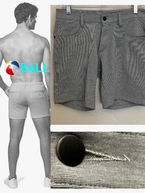 Ball Light Gray Stretch Shorts 29" waist 8" inseam Gently worn Cotton/spandex